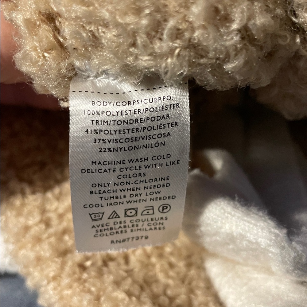Ann Taylor Bouclé Button-Front Jacket in Beige with Cream Trim XS - Picture 10 of 11
